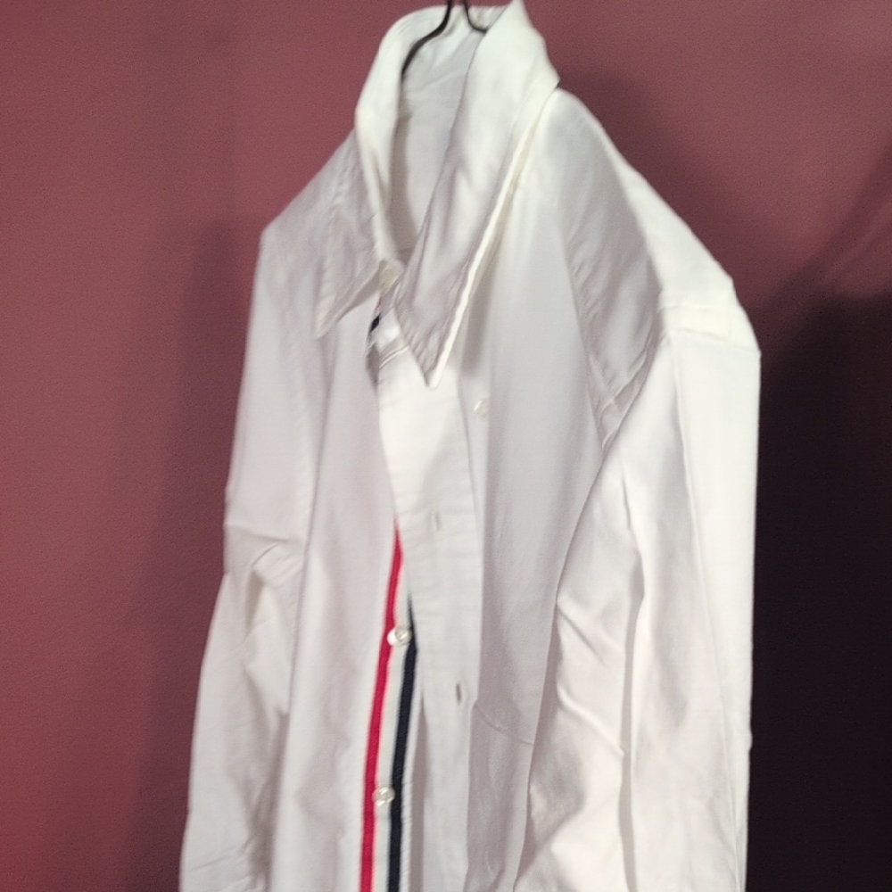 Thom Browne White Shirt with Striped Accent